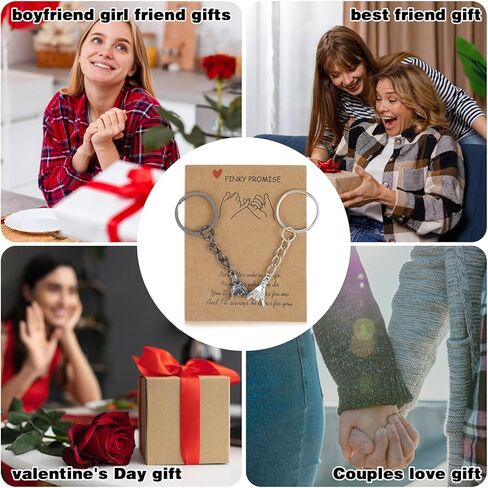 Ouligay Matching Couple Keychain Gift for Boyfriend Girlfriend Him Her Pinky Promise Best Friend Birthday Gift for Women in Saudi Arabia