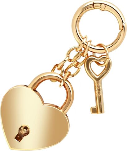 Gold Heart-Shaped Chain Pendant, Bag Charms for Handbags Fashion Accessories for Women, Cute Keychains Decorations Supplies Suitable for Backpacks & Handbags in Saudi Arabia