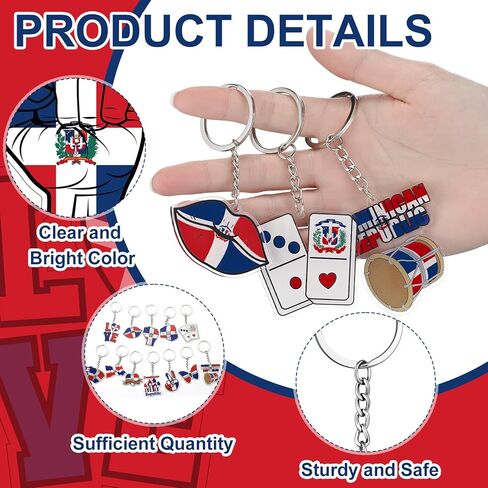 Kigeli 36 Pcs Dominican Republic Acrylic Keychains Dominican Flag Souvenirs Keepsake Gift Bulk National Day Party Favors Decorations for Friends Men Women Bag Charm National Day Supplies Travel Gift in Saudi Arabia