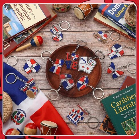 Kigeli 36 Pcs Dominican Republic Acrylic Keychains Dominican Flag Souvenirs Keepsake Gift Bulk National Day Party Favors Decorations for Friends Men Women Bag Charm National Day Supplies Travel Gift in Saudi Arabia