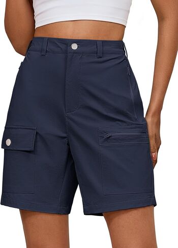 luvamia Hiking Shorts for Women Cargo Lightweight Water Resistant Elastic Waist Golf Casual Summer 7 Inch Inseam Shorts in Saudi Arabia