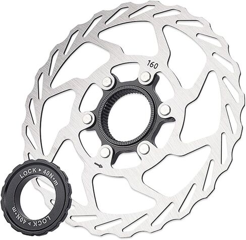Centerlock Brake Disc 140/160/180mm - Stainless Steel 1.8mm - Lightweight for MTB/Road Bikes - Includes Aluminum Retaining Ring & Anti-Slip Disc 160mm in Saudi Arabia