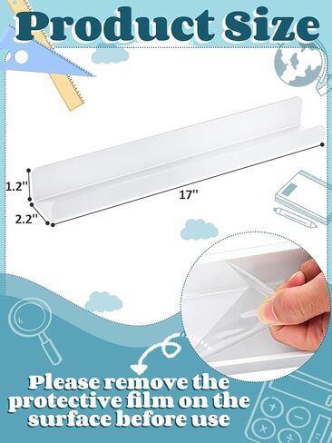 رف كتب مغناطيسي من الأكريليك للسبورة البيضاء - حامل عرض كتب بسعة تحميل 8.8 رطل للمعلمين، رف أبيض عائم مغناطيسي لمنظم مكتب الفصل الدراسي in Kuwait