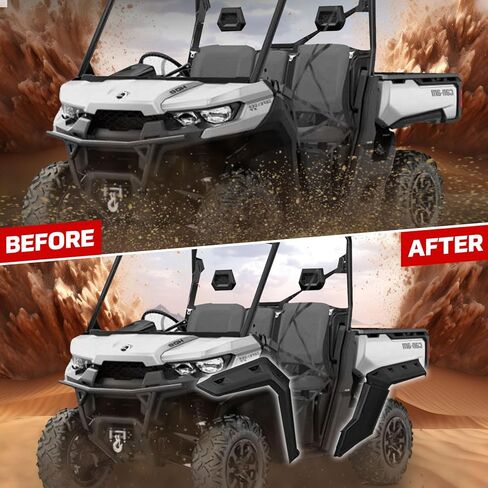 Extended Fender Flares Front & Rear Heavy Duty Extended Mud Guards for Can Am Defender HD5 HD7 HD8 HD9 HD10 MAX 2016-2026 Accessories(6pcs, Replace OEM #715006821 715002424 715006822) in Saudi Arabia