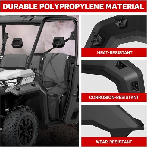 Extended Fender Flares Front & Rear Heavy Duty Extended Mud Guards for Can Am Defender HD5 HD7 HD8 HD9 HD10 MAX 2016-2026 Accessories(6pcs, Replace OEM #715006821 715002424 715006822) in Saudi Arabia