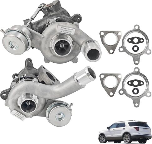 مجموعة شاحن توربيني جديد GT1549SL يسار ويمين متوافق مع Ford 2010-2019 Explorer Flex Taurus 3.5L Lincoln MKT MKS 3.5L يستبدل # AA5Z6K682CA، A0007A0055 in Saudi Arabia