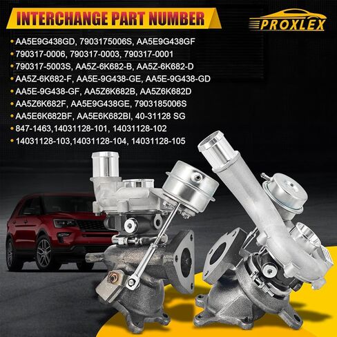 مجموعة شاحن توربيني جديد GT1549SL يسار ويمين متوافق مع Ford 2010-2019 Explorer Flex Taurus 3.5L Lincoln MKT MKS 3.5L يستبدل # AA5Z6K682CA، A0007A0055 in Saudi Arabia