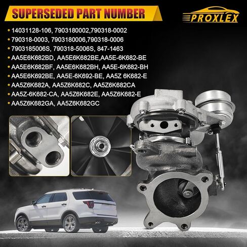 مجموعة شاحن توربيني جديد GT1549SL يسار ويمين متوافق مع Ford 2010-2019 Explorer Flex Taurus 3.5L Lincoln MKT MKS 3.5L يستبدل # AA5Z6K682CA، A0007A0055 in Saudi Arabia