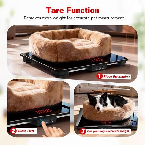 ميزان للكلاب، 220 رطل كحد أقصى / 0.02 رطل دقة للحيوانات الأليفة، 25.6 بوصة × 17.7 بوصة موازين للكلاب ذات منصة واسعة للسلالات الكبيرة، وظيفة ذكية مدمجة ووظيفة الفارغة، 3 بطاريات AAA متضمنة in Kuwait