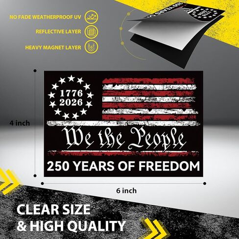 250 Years American Car Magnet - Patriotic Car Magnet for Truck, SUV, Fridge | Celebrate 250 Years of Independence, Liberty & National Pride (A 2PCS) in Saudi Arabia
