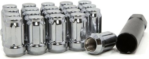 20 قطعة العروة المكسرات موالف Spline البلوط 7/16 كروم + مفتاح الجبهة اليسرى الخلفية اليمنى أداة إزالة الصواميل ل كامارو 1967-1971 1973 1975 1977 1979-1981 in Kuwait