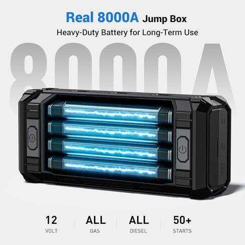 AVAPOW 8000A بطارية Jumper Starter محمولة مع شاشة 4 بوصة عالية الدقة PD 30W شحن سريع ثنائي الاتجاه، صندوق القفز لبداية السيارة 12 فولت ومعزز البطارية لجميع الغازات وحتى جميع محركات الديزل in Kuwait