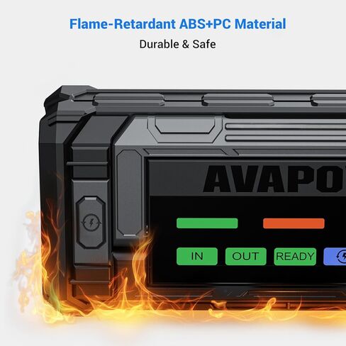 AVAPOW 8000A بطارية Jumper Starter محمولة مع شاشة 4 بوصة عالية الدقة PD 30W شحن سريع ثنائي الاتجاه، صندوق القفز لبداية السيارة 12 فولت ومعزز البطارية لجميع الغازات وحتى جميع محركات الديزل in Kuwait