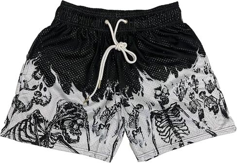 Lsweioad Mens Graphic Shorts Quick-Dry Mesh Sweat Shorts Men Camo with Pockets for Gym Basketball in Saudi Arabia