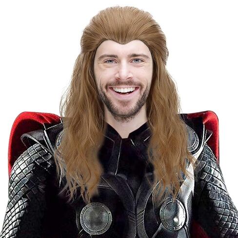 PARTYZONE Long Straight Cosplay Wig-Man for Party Game Anime Role Play Wigs Halloween Costume Silver Gray Hair in Kuwait