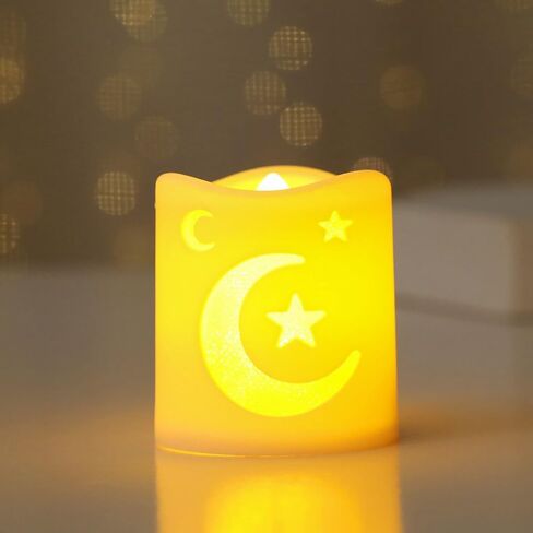 فانوس رمضان، 4 قطع LED بنمط نجمة القمر الصغيرة لمدفأة الطاولة المنزلية وديكور عيد مبارك في الأماكن المغلقة in Kuwait