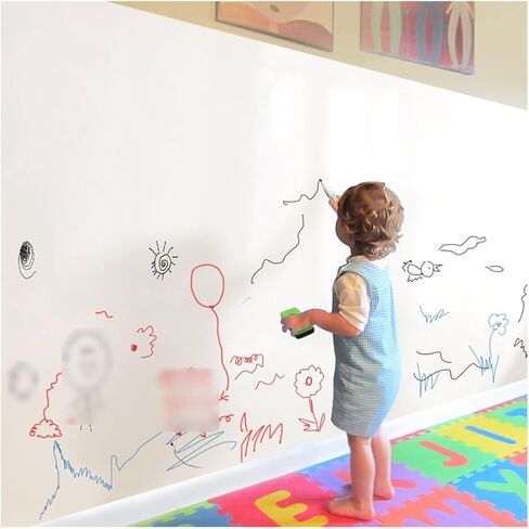 Self-Adhesive Writing Board Film Self Adhesive Magnetic Whiteboard Paper Roll Dry Erase Board Sticker Multiple Sizes White(47.24x59.06in/120x150CM) in Saudi Arabia