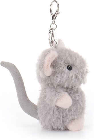 Apricot Lamb Gray Rat Mouse Cute Keychain, Soft Stuffed Plush Toy Keyring for Kids' Backpack, Purse, 4.7 Inches in Saudi Arabia