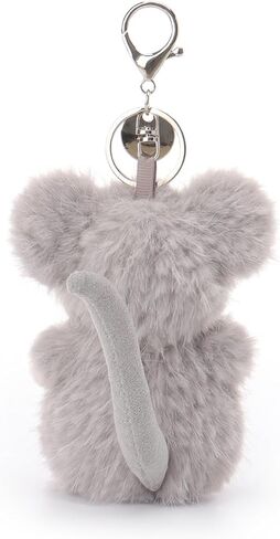 Apricot Lamb Gray Rat Mouse Cute Keychain, Soft Stuffed Plush Toy Keyring for Kids' Backpack, Purse, 4.7 Inches in Saudi Arabia