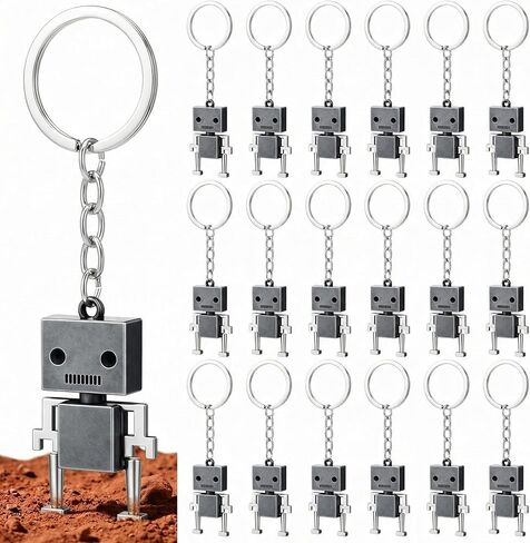 Cunno 20 Pack VBS 2026 Galaxy Theme Robot Keychains for VBS Project Mini Metal Robot Pendant Keychains Bulk Vintage Key Rings Bag Charm for 2026 Vacation Bible Party Decorations Gifts Prizes in Saudi Arabia