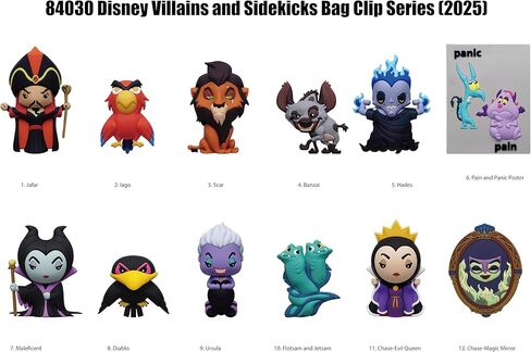 Disney Villains Series 4 – 5" Collectible Bag Clip – Blind Bag (ONE Random Figure) – Animated Character Keychain/Backpack Accessory | Official Licensed Merchandise in Saudi Arabia