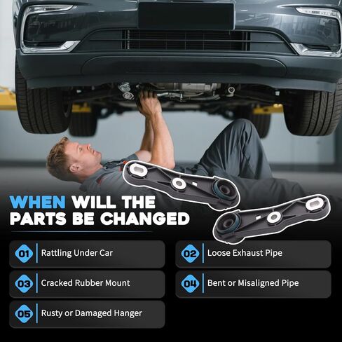 Rear Tail Pipe Muffler Hanger Passenger & Driver Side Fit For Chevy Chevrolet Traverse 18-25 Fit For Buick Enclave 2018-2025 Exhaust Rear Hanger Replaces 84160334 84160333(Passenger And Driver Side) in Saudi Arabia