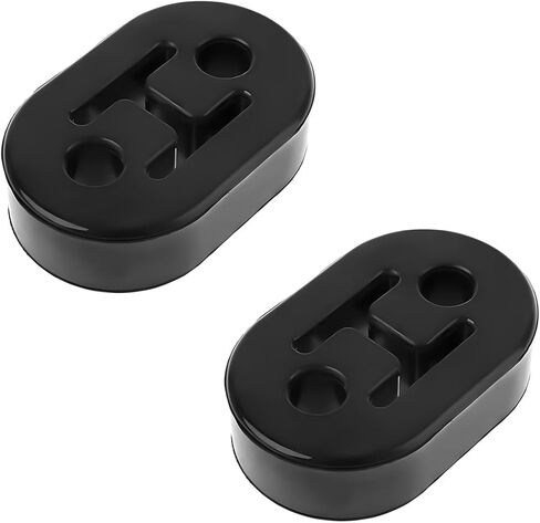 2PCS Car Exhaust Rubber Hanger, 0.47"/12mm 2-Hole Adjustable Muffler Bracket Bushing Mount, Universal Exhaust Insulator High Density Tailpipe Damping Hanger Shock Absorber (2 PCS) in Saudi Arabia