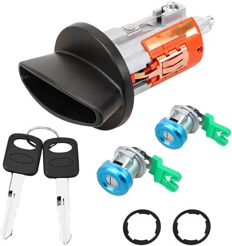 RAMATA Ignition Switch Front Door Lock Cylinder with Keys, Fit for 1997-2007 Ford F250 F350, Excursion & More, Lincoln Blackwood, Navigator, Replace LC6177 + DL5885 X2 + 597638(No chip) in Saudi Arabia
