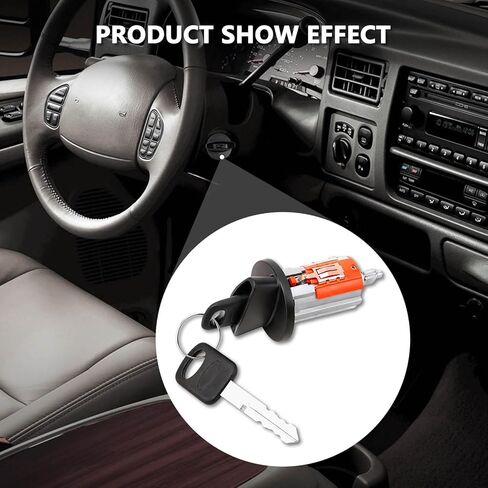 RAMATA Ignition Switch Front Door Lock Cylinder with Keys, Fit for 1997-2007 Ford F250 F350, Excursion & More, Lincoln Blackwood, Navigator, Replace LC6177 + DL5885 X2 + 597638(No chip) in Saudi Arabia