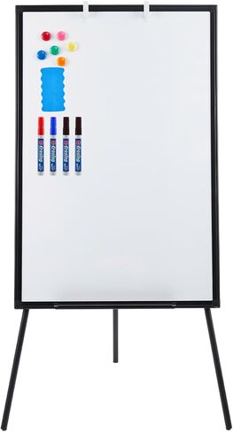 Magnetic Portable Dry Erase Easel Whiteboard – 36"X24" Tripod Height Adjustable Flipchart Stand for Office, Classroom, Home (Black/White) in Saudi Arabia