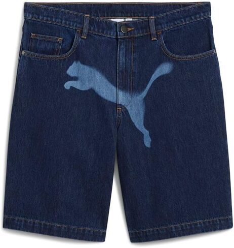PUMA Mens Denim Logo Shorts Casual Bottoms Casual - Blue - Size 32 in Saudi Arabia