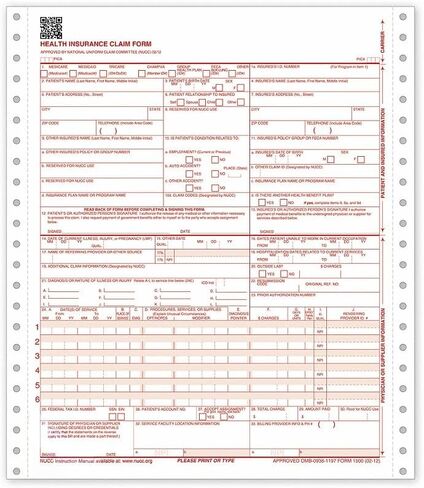 NextDayLabels CMS 1500 / HCFA 1500 Insurance Claim Forms, 2 Part Continuous, White Canary, 9-1/2 x 11 Inch, 1000 Sets in Saudi Arabia