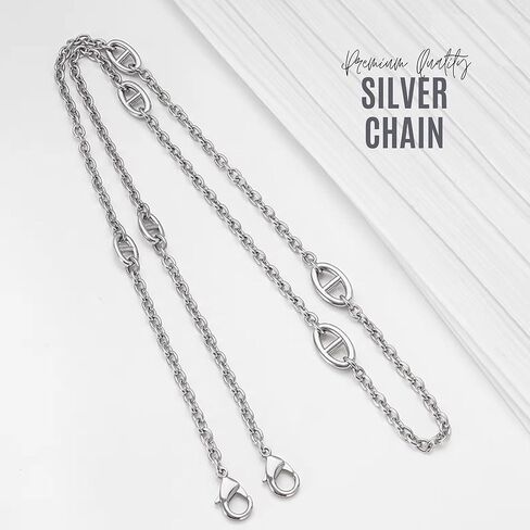 Premium Conversion Kit compatible with Kelly Wallet Insert — Handmade Perfect Fit, Wallet on Chain WOC with 120cm - 47" Silver/Gold Chain, 24+ Shades (Brown, Silver Chain) in Saudi Arabia