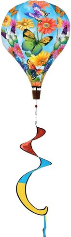 Fluttering Butterflies Spring Hot Air Balloon Wind Twister 54" x 12" Briarwood Lane in Kuwait
