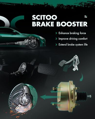 معزز مكابح الطاقة بغشاء واحد من SCITOO مقاس 7 بوصات مناسب لـ 1984 1986 لـ Buick Century 1992 1996-1997 لشفروليه C2500 استبدال T15807 (زنك) in Kuwait