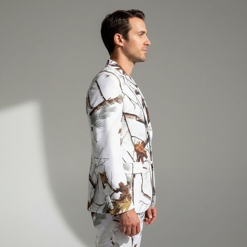 HBDesign Men Collar Edge White Camouflage Dress Suits (Jacket+Vest+Pants+Tie/Bowtie) in Saudi Arabia