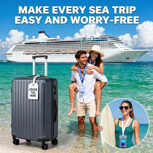 Cruise Essentials 2026,Cruise Must Haves Kit,Non-Surge Protector Power Strip,Magnetic Hooks,Lanyards,Luggage Tags,Towel Bands,Waterproof Phone Pouches,Travel Essentials in Saudi Arabia