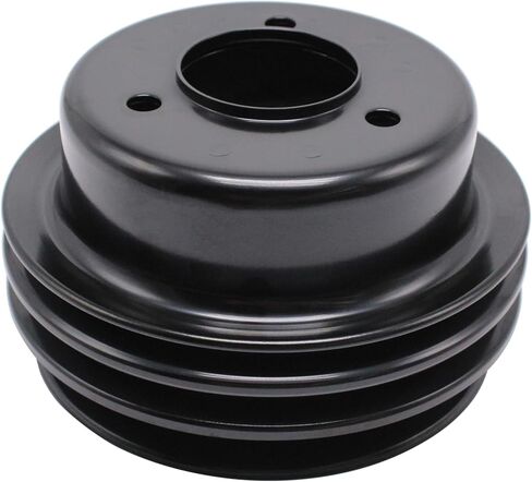 بكرة العمود المرفقي الفولاذية ذات الأخدود الثلاثي الأسود بقطر 6-5/8 بوصة مناسبة لسيارات Ford Small Block 260 289 & 351W 1965-1967 in Saudi Arabia