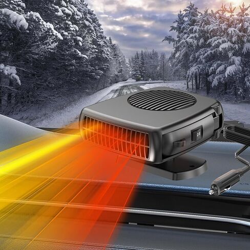 12 Volt 200W Car Heater, Portable Vehicle Heaters and Defrosters, Rapid Windscreen Defogger & Window Defroster for Winter with Cigarette Lighter Plug-In for All Cars in Saudi Arabia