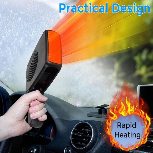 12 Volt 200W Car Heater, Portable Vehicle Heaters and Defrosters, Rapid Windscreen Defogger & Window Defroster for Winter with Cigarette Lighter Plug-In for All Cars in Saudi Arabia