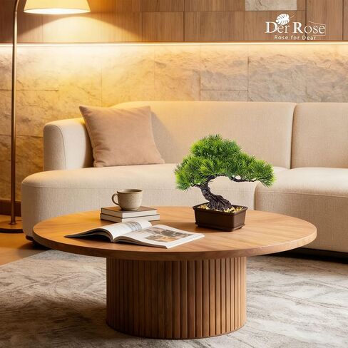 Der Rose 2Pcs Small Fake Plants Artificial Bonsai Tree Set Ficus and Cedar for Office Desk Shelf Room Home Zen Decor Indoor in Kuwait