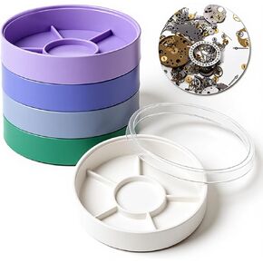 Watch Parts Storage Box, Round Plastic Watch Repair Tools Tray Holder 5 Layer Watches Parts Box Container, Color Part Boxes Organizer for Movement Screw Component Organize Small Part, Crafts in Saudi Arabia