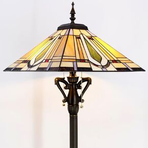 Tiffany Floor Lamp Blue Cloudy Mission Style Stained Glass Standing Reading Light 16X16X64 Inch in Saudi Arabia