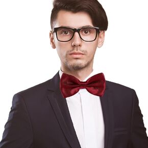 NOLITOY Men’s Bow Tie Cummerbund and Pocket Square Set Wine Red Satin Formal Wedding Groomsmen Accessories in Kuwait
