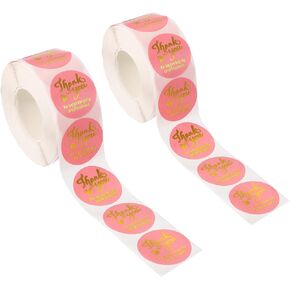 PATIKIL 1000Pcs Thank You Stickers, 1" Round Self-Adhesive Labels Small Thank You Stickers Roll for Small Business Sealing Box Envelope, Thank You Style14 in Saudi Arabia