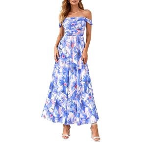 فساتين صيفية طويلة للسيدات من PRETTYGARDEN بأكتاف مكشوفة 2026، فستان أنيق شبكي ألين سوينغ مكشكش ومتدفق لحفلات الكوكتيل وحفلات الزفاف in Kuwait