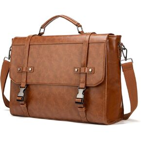 Messenger Bag For Men 17 Inch Vintage Leather Laptop Briefcase Crossbody Shoulder Bag For Business Travel Campus Work in Saudi Arabia