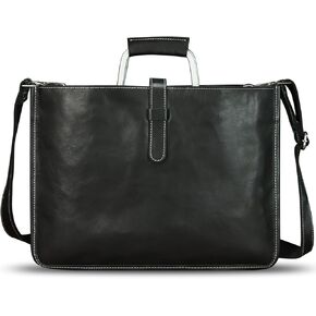 Genuine Leather Slim Briefcase for Men and Women Vintage Crossbody Shoulder Messenger Bag for Business Laptop in Kuwait