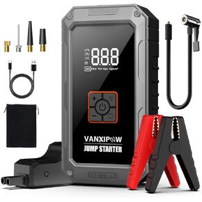M1 Car Battery Jump Starter with Air Compressor 4500A 150PSI (9.0 L Gas/8.0L Diesel), Portable Car Jump Starter Power Pack, Battery Charger 12V Jump Box with LED Light, Large LED Display, Power Bank in Saudi Arabia