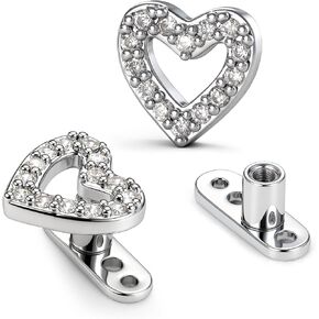 UBGICIG 14G مجوهرات جلدية، طقم ثقب جلدي من الفولاذ الجراحي، مرساة متقاطعة على شكل قلب جلدي، ثقب الجسم، مجموعات ثقب الجلد الدقيق CZ للنساء والرجال لا تسبب الحساسية in Kuwait